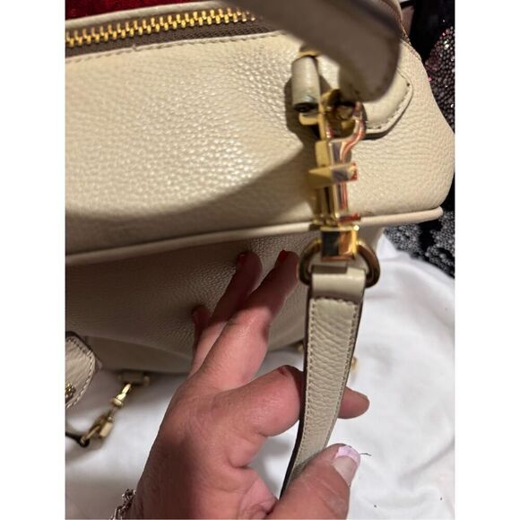 Tory Burch tan leaTher convertible square box backpack bag satchel - Picture 5 of 13